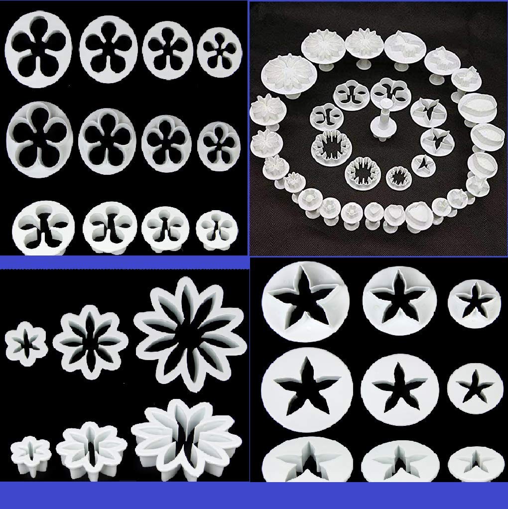 Zollyss Flower Fondant Cake Sugarcraft Decorating Kit Combos (Cookie Cutter) Set Of 33